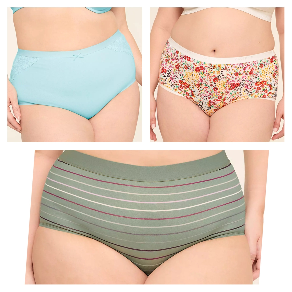 3 CACIQUE WOMEN'S PLUS COTTON FULL BRIEF SIZE  22-24